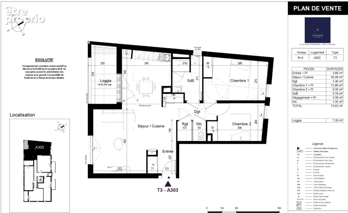 Appartement La Rochelle 3 pièce(s) 74.02 m2 - photo 4