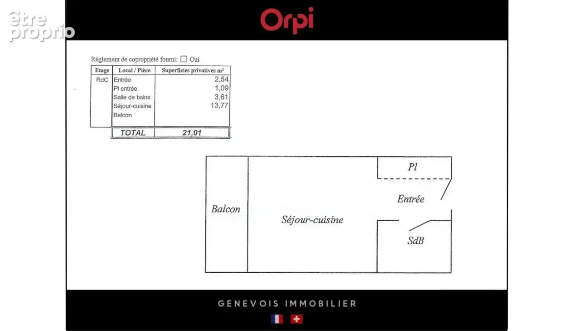 Studio Proche Douane à Gaillard, Spécial Investissement - photo 5