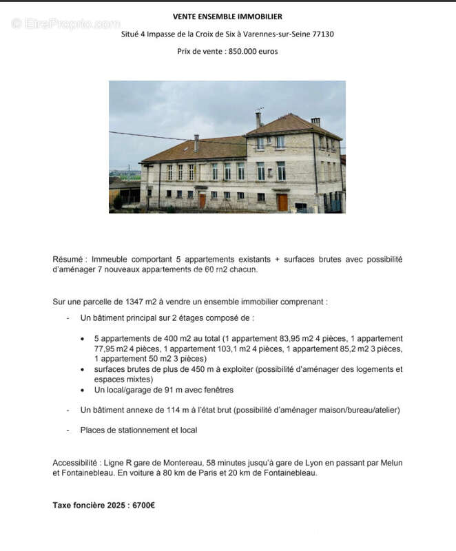 Appartement à VARENNES-SUR-SEINE