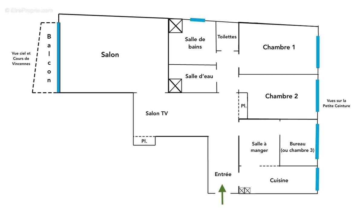 Appartement à PARIS-20E