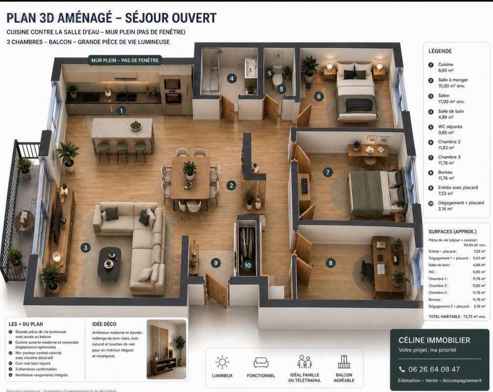 Appartement à PARIS-19E