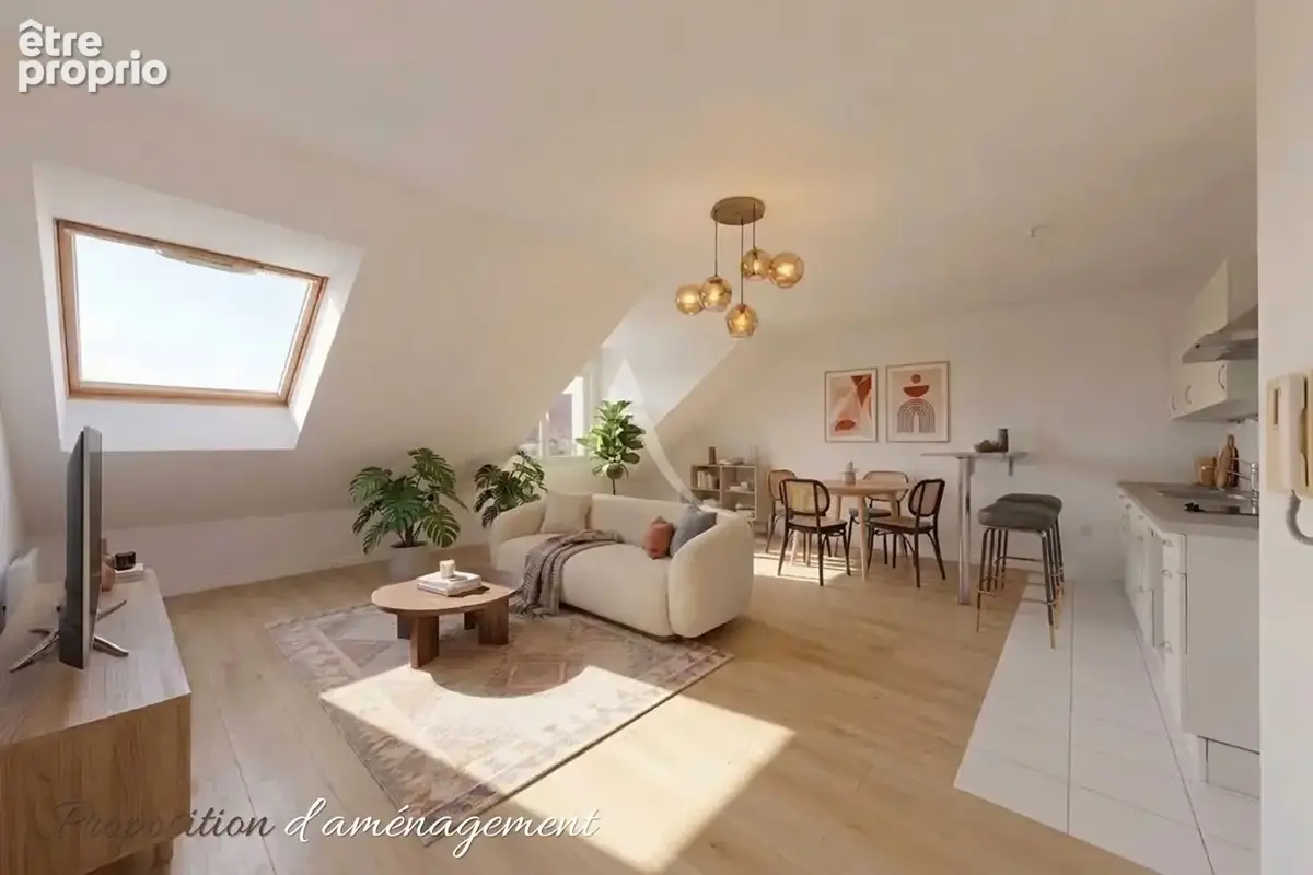 Appartement Chevry Cossigny 2 pièce(s) 49.57 m2 - photo 3