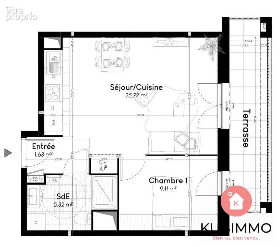 Appartement 2 pièces 42 m² à vendre à Chanteloup-En-Brie (77600) - photo 2