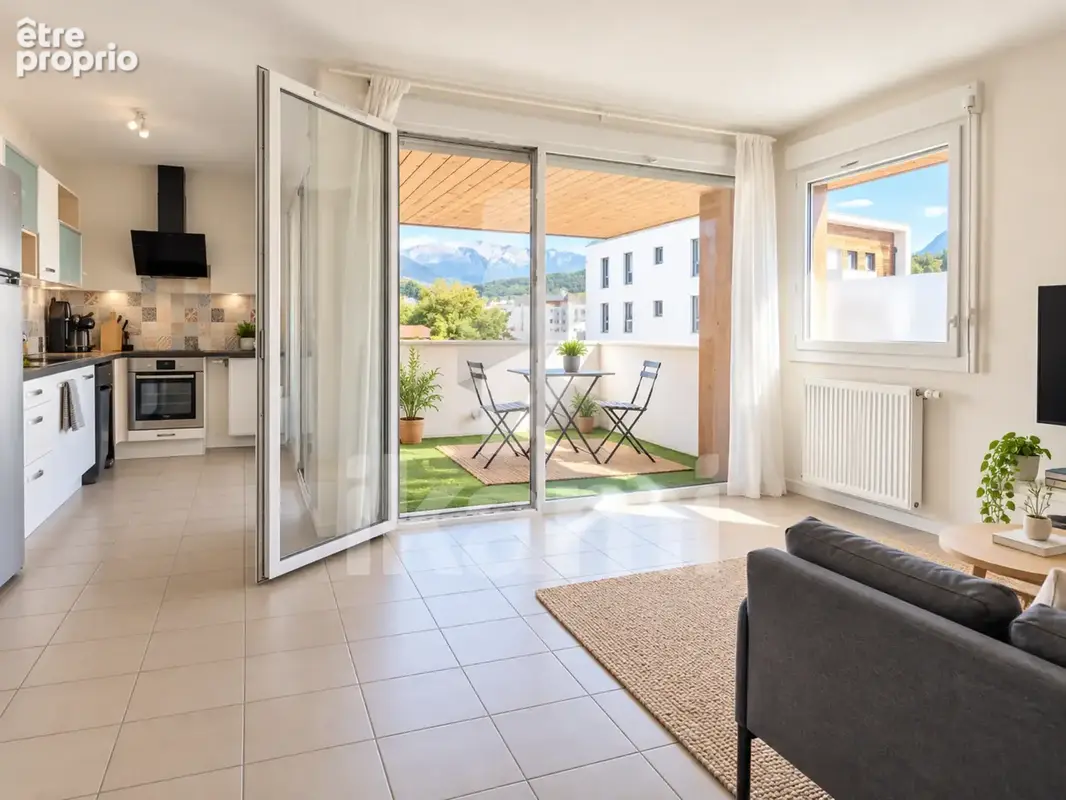 T4 de 76 m2 avec terrasse de 10 m2 et vue Belledonne - photo 2