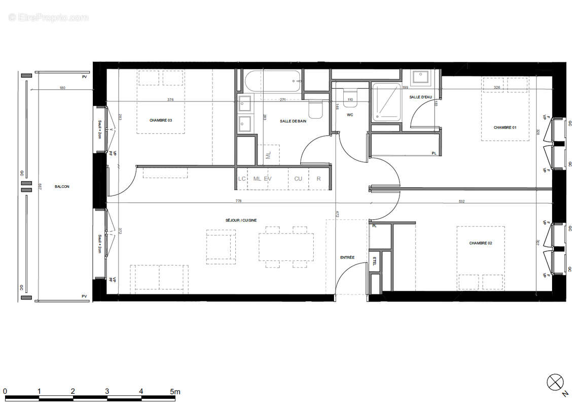 Appartement Toulouse 4 pièce(s) 79.90 m2 - photo 3