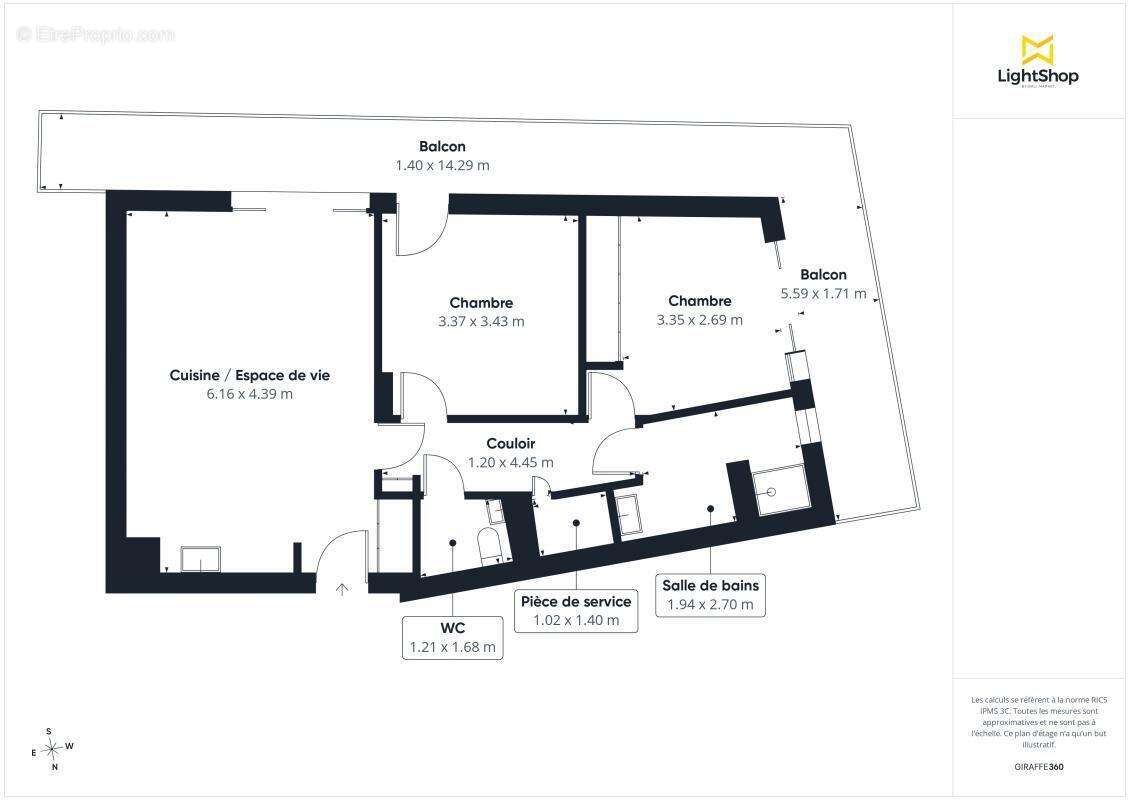 Ravissant appartement T3 de 63,67 m2 au dernier étage, terrasse de 31 m2, 2 places de stationnement et cave - Quartier La Grammo - photo 20