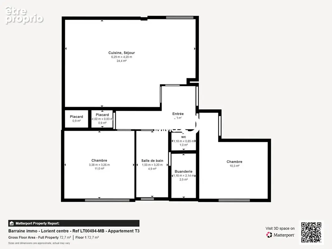Lorient centre - appartement t3 avec grand balcon et ascenseur - photo 19