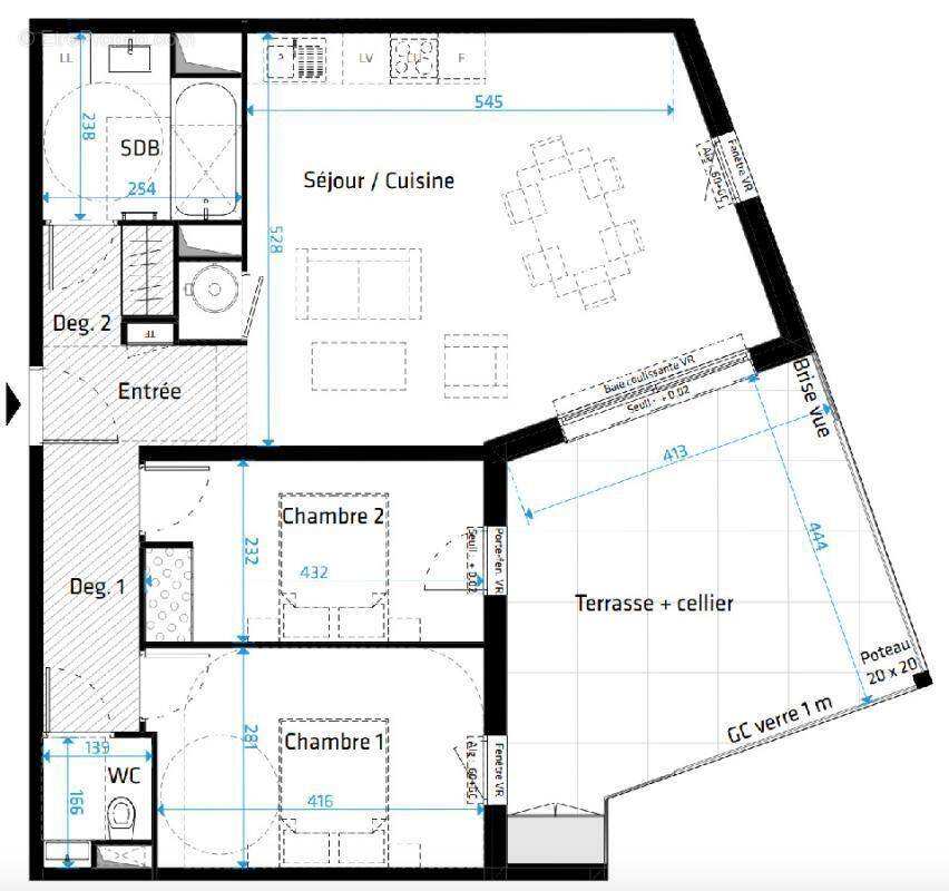 Appartement à SAINT-CLEMENT-DE-RIVIERE