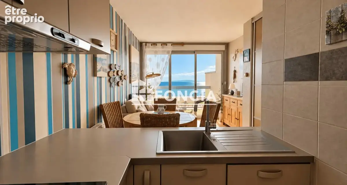 CANET SUD – T2 Bis Traversant – Dernier Étage – Vue Mer Panoramique – Parking – Cave – Résidence avec Gardien - photo 2