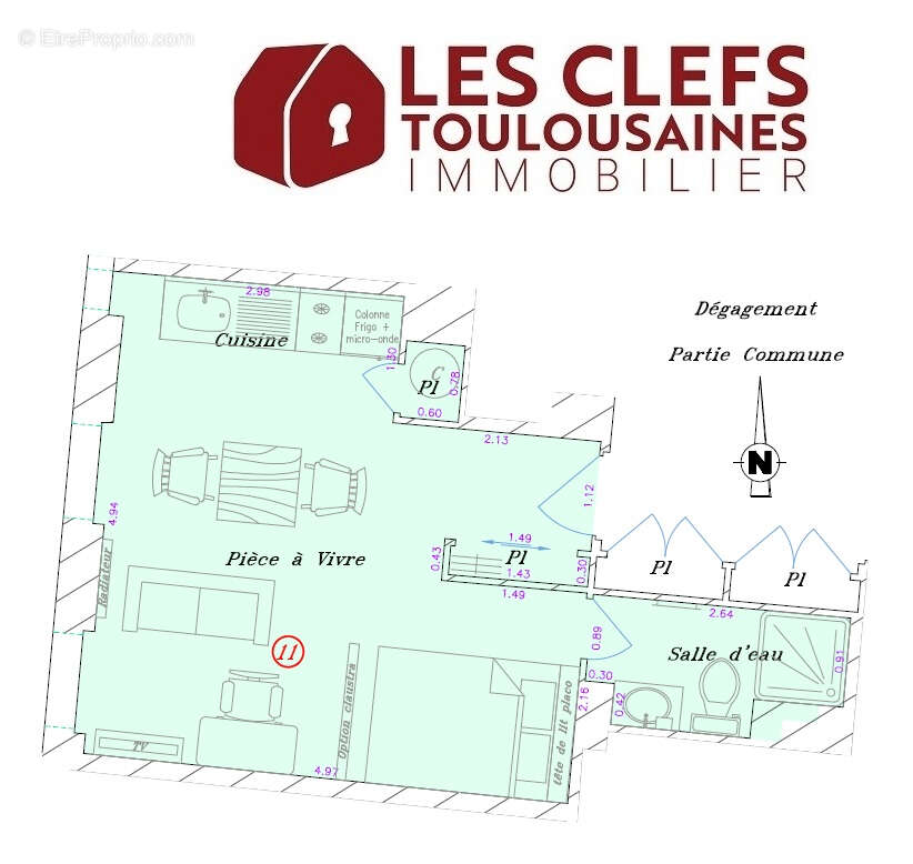 Studio de 25m² en étage avec cave ! quartier saint-aubin - photo 8