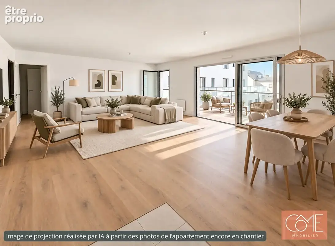 Grand type 3 neuf de 91,5m² - terrasse ouest de 18 m² - 3eme etage sur 4 - 2 boxs - centre-ville - calme sur jardin - saint-grég - photo 3