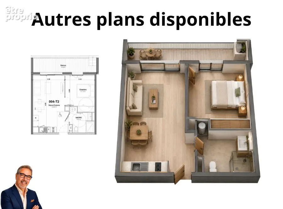 T2 avec terrasse et parking - photo 5