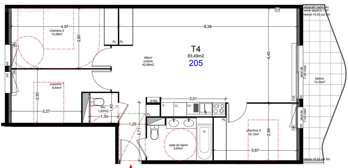 Appartement T4 - Agde - photo 3