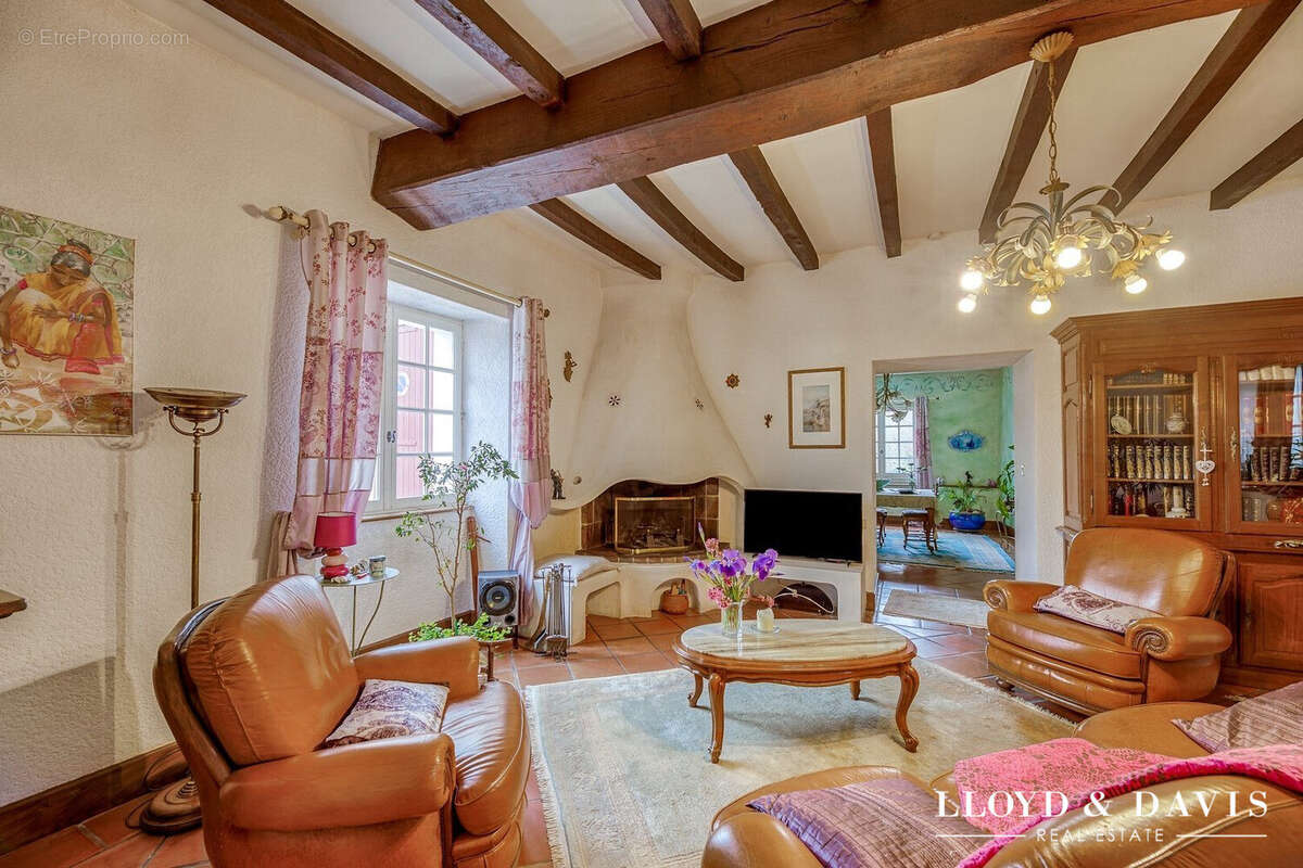 Salon avec cheminée - Maison à LA BASTIDE-CLAIRENCE