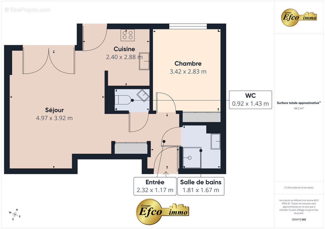 CERNAY joli T2 balcon, lumineux, soigné, libre, avec garage et parking privé. - photo 11