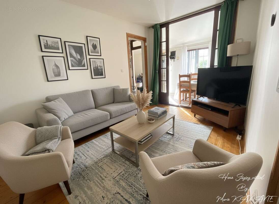 Séjour home staging - Maison à ROSNY-SUR-SEINE