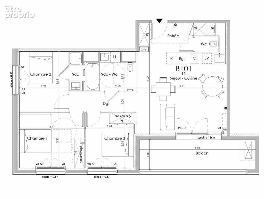 Appartement Castelginest 4 pièce(s) 80.02 m2 - photo 17