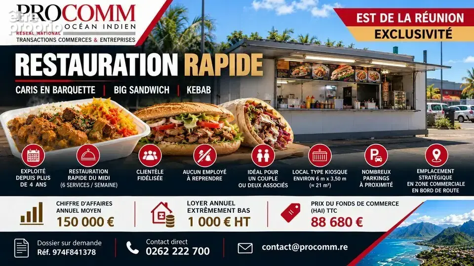 Photo Commerce à Sainte-Marie au prix de 88 680€
