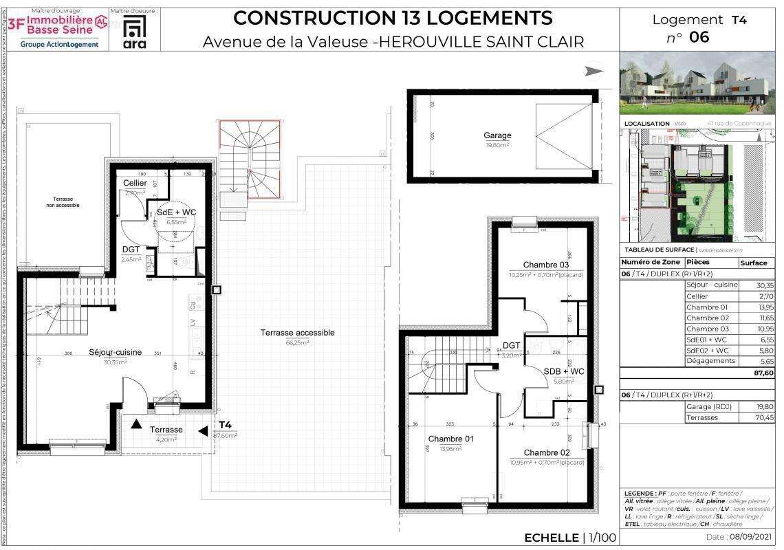 Appartement à HEROUVILLE-SAINT-CLAIR