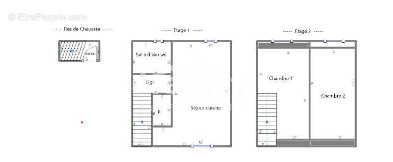 Type 2 plan - Maison à LANNILIS