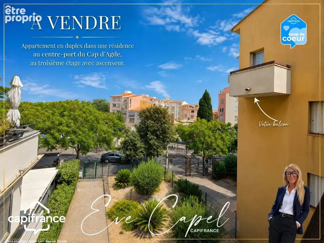 Appartement à vendre 2 pièces LE CAP D'AGDE (34), DUPLEX avec balcon au centre port - photo 8