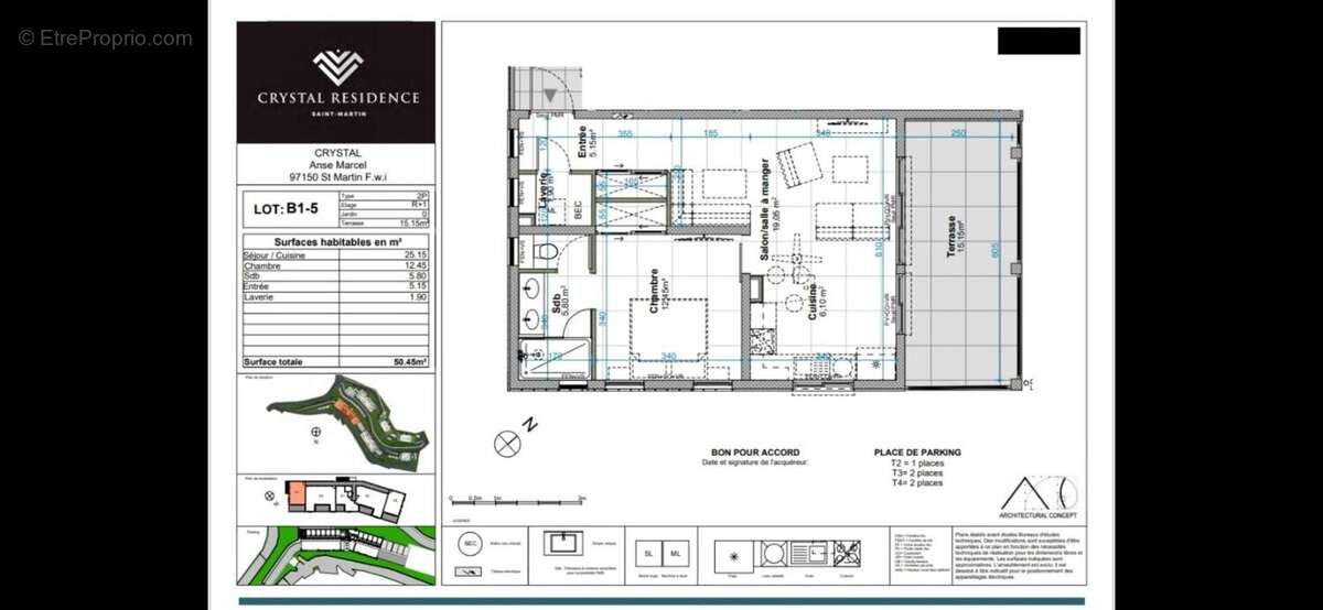 Appartement 50 m² à Saint-Martin  - photo 3