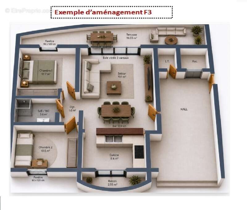 Appartement DIDIER T3 Fort de France + Box - photo 3