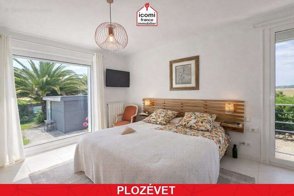 Finistere - plozévet (29710) -  a vendre - propriete architecte contemporaine avec piscine chauffee - piece de vie 60 m² - 3 cha - photo 9