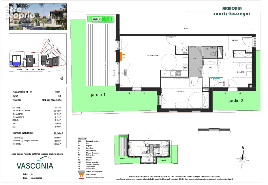 Programme neuf SOORTS HOSSEGOR - T3  66.06M² - RDC - C001 - photo 5