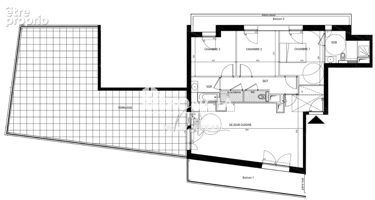 Quartier de l’horloge – grand 4 pièces – 3 chambres – vue ciel - près de 40 m² de pièce de vie – 95 m² d’extérieurs – 5ᵉ étage – - photo 16