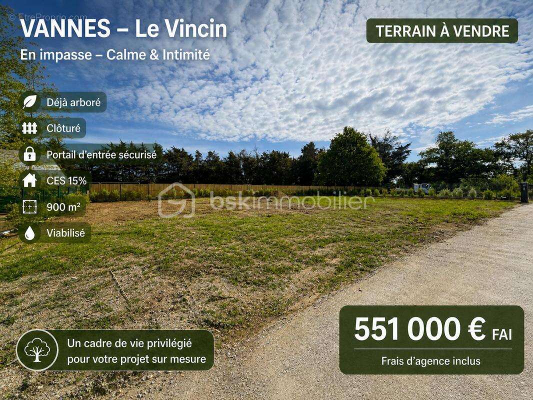 Terrain de 900m2 - Vannes Le Vincin - en Impasse - photo 2