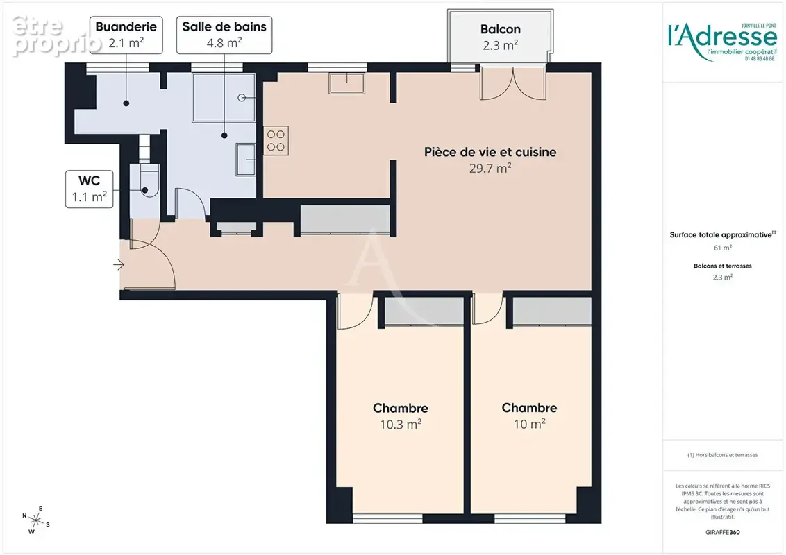 Appartement Joinville Le Pont 3 pièce(s) 61.56 m2 - photo 10