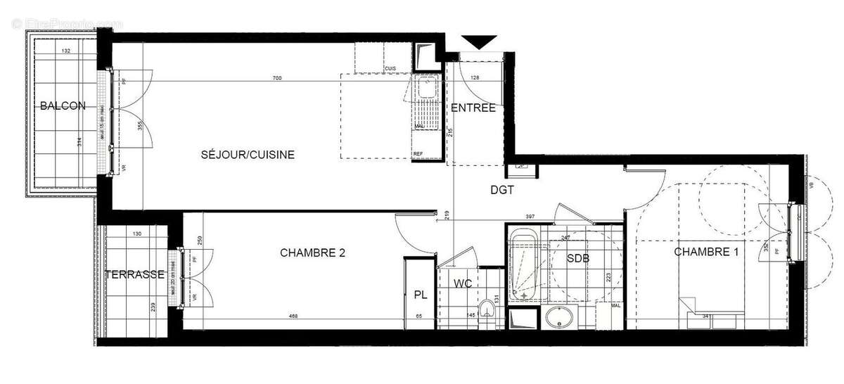 Plan - Appartement à LES CLAYES-SOUS-BOIS
