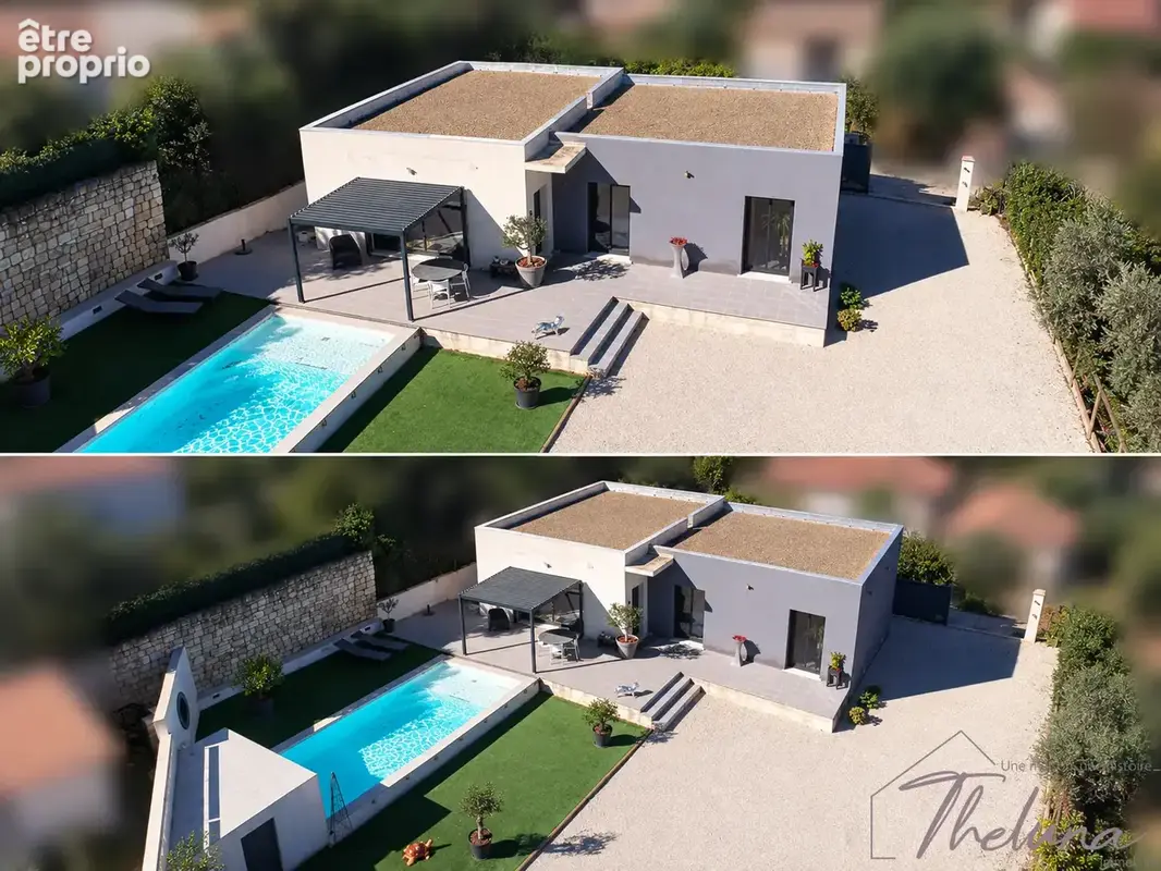 COMPS   Villa contemporaine de plain-pied de 110 m2 avec piscine, pièce de vie de 55 m2 et vue dégagée - photo 15
