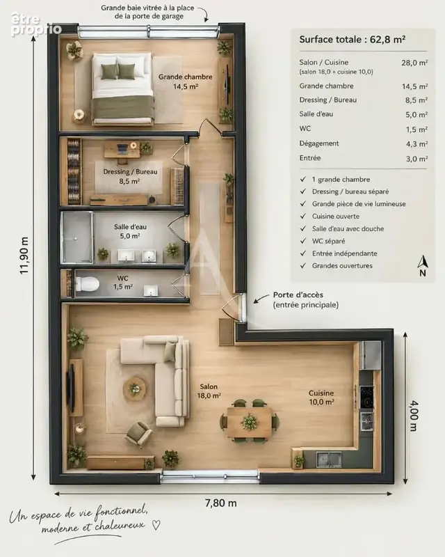 Maison 62m2 a finir d'amenager sur terrain paysage - photo 8