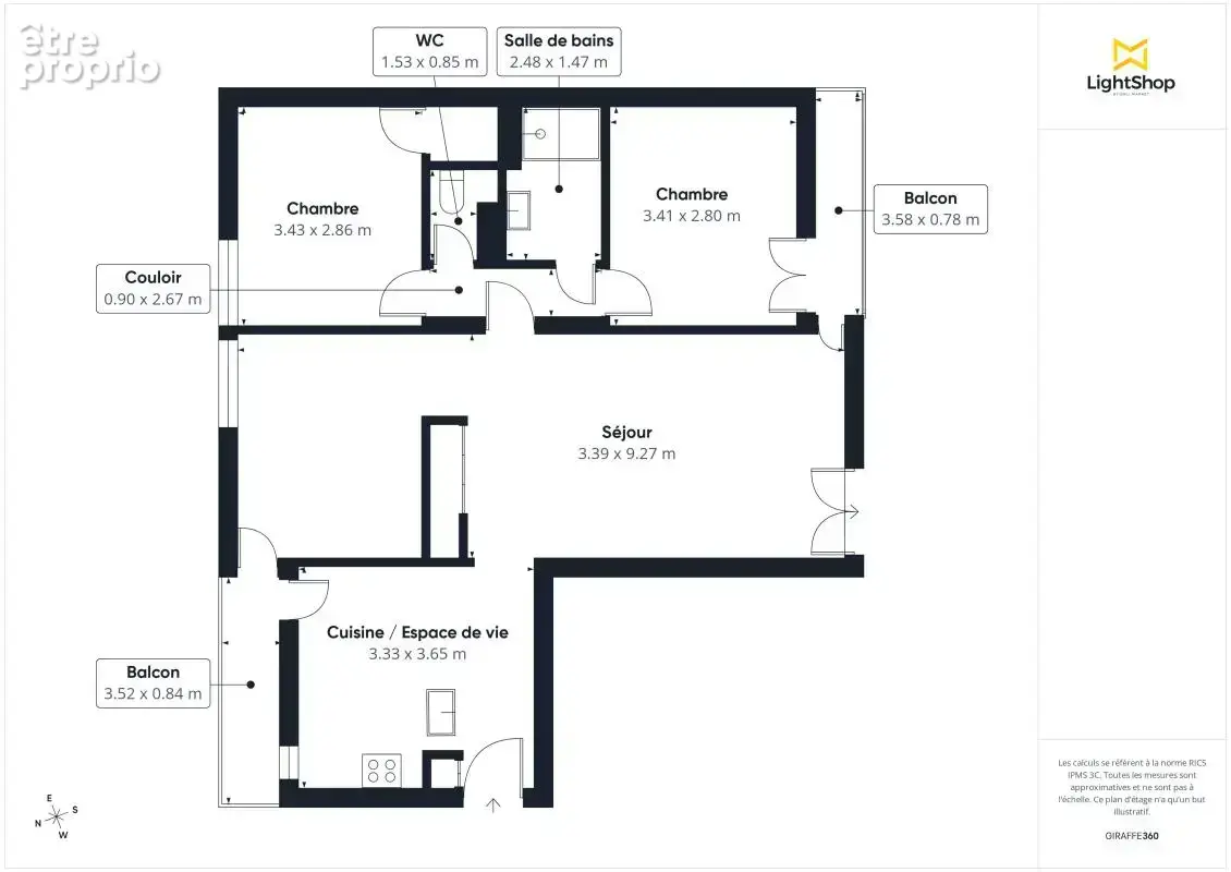 Agréable T3 bis de 70,95m² rue Richelieu à Villeurbanne, entièrement rénové -lumineux-traversant- deux balcons-un garage - photo 16