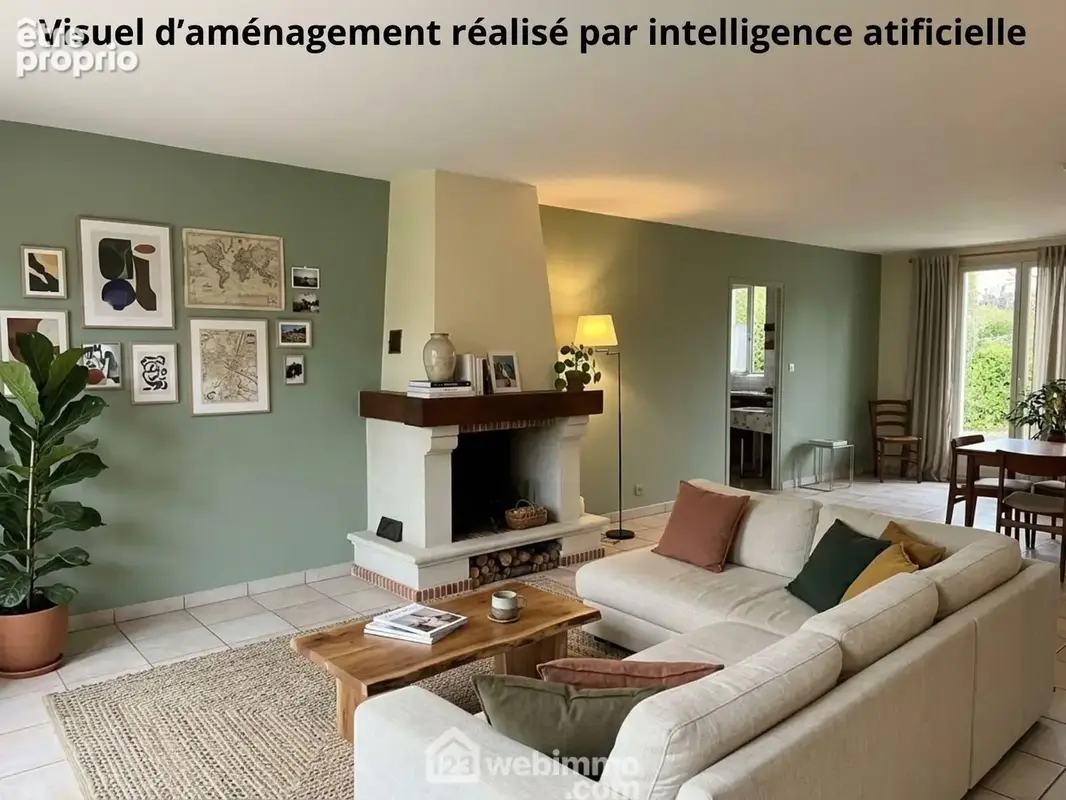 Projection d'aménagement de la pièce générée par l'intelligence artificielle.