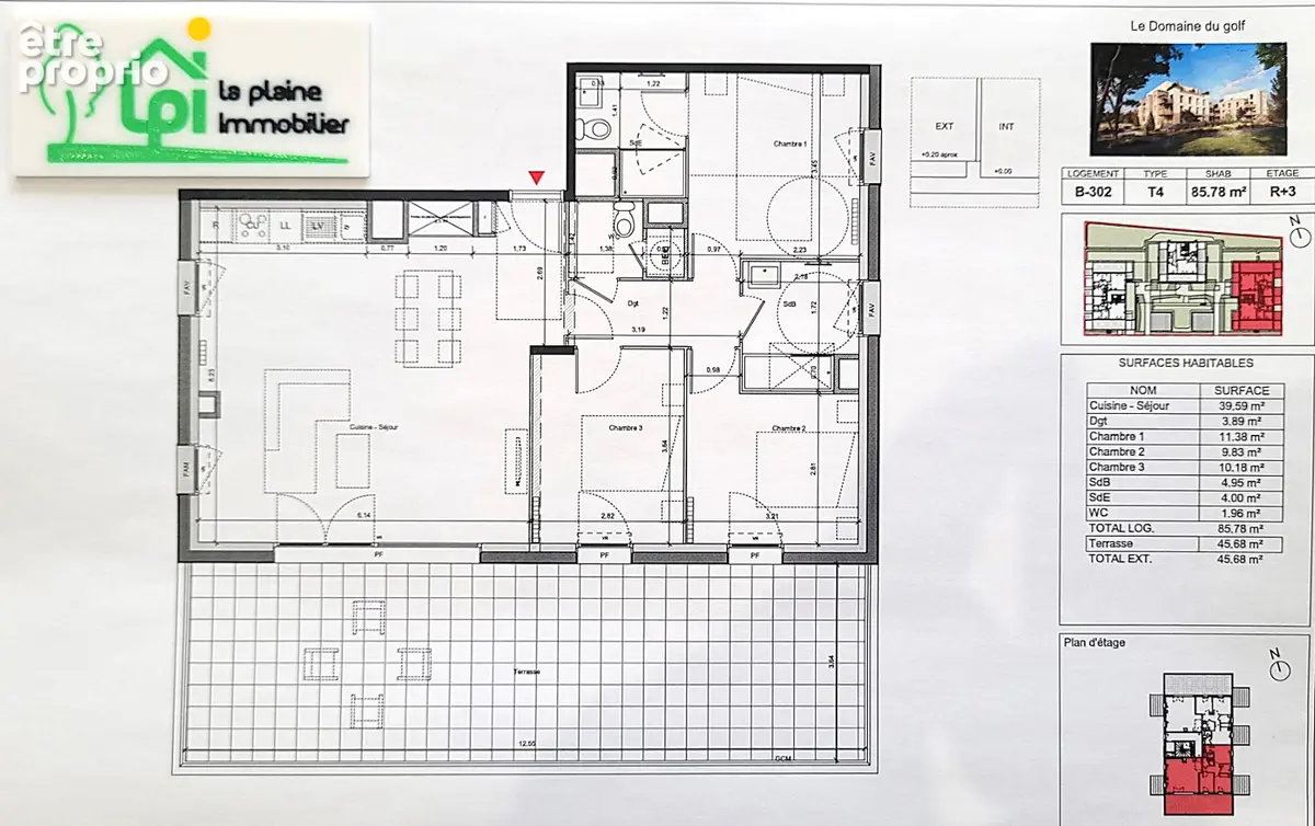 EXCEPTIONNEL à réserver à EPRON face au golf  T4 dernier étage terrasse sud 46m² FRAIS DE NOTAIRE OFFERTS - photo 2