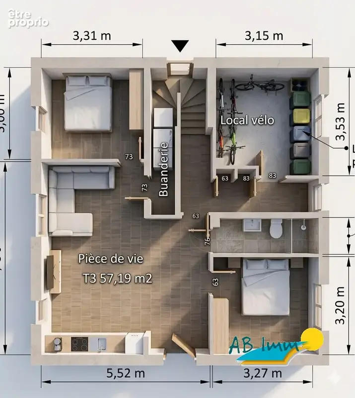 Appartement à CAUDAN