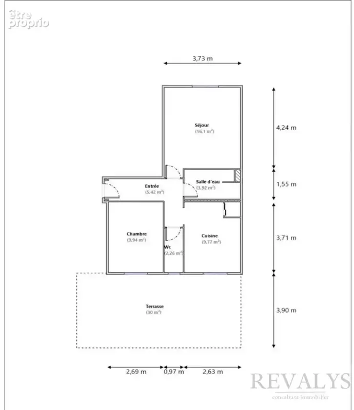 Alpes maritimes (06) - nice riquier - vente appartement grand 2 pieces avec terrasse de 30 m2 - photo 7