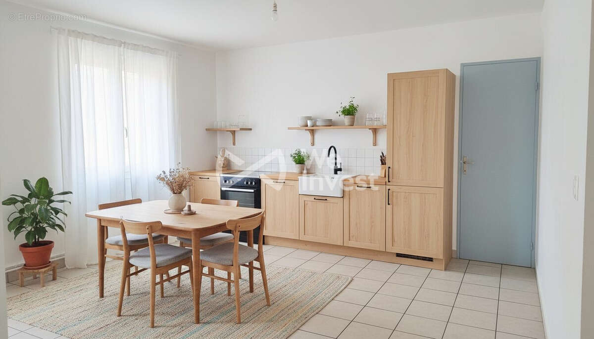 Projection d'un aménagement après rénovation intérieur modifié avec l' IA - Maison à AUZITS