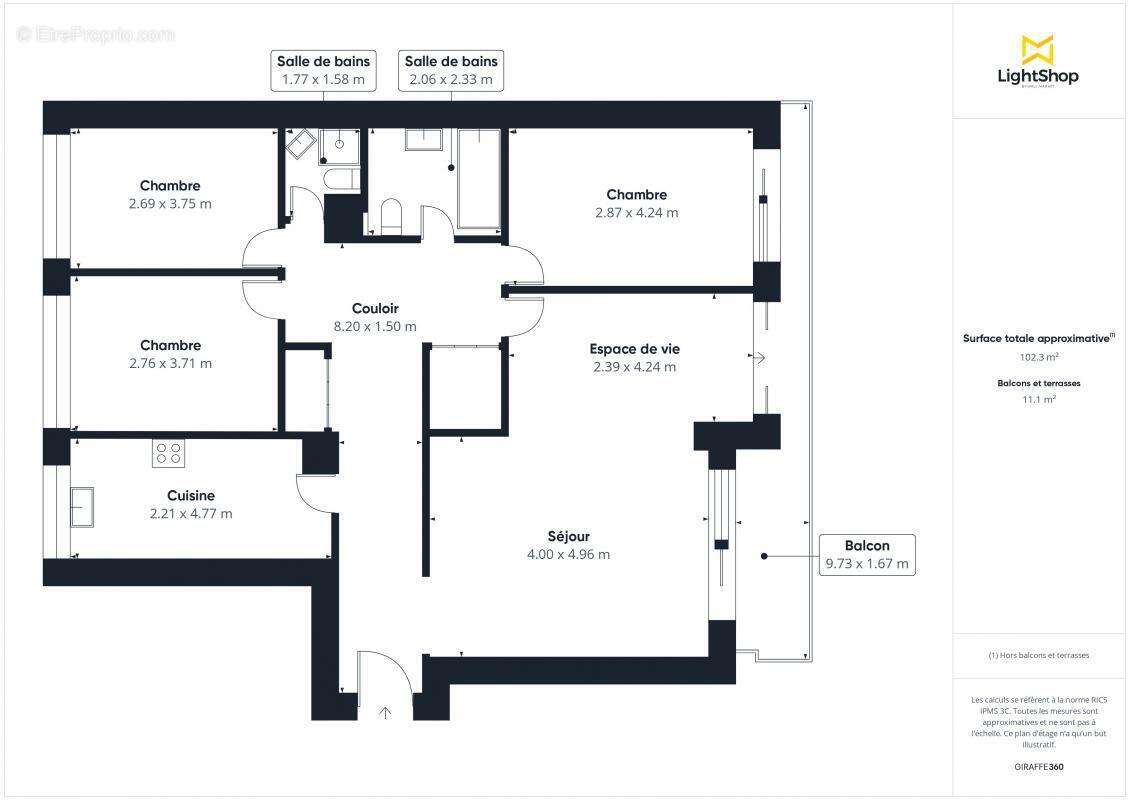 Appartement à PARIS-20E