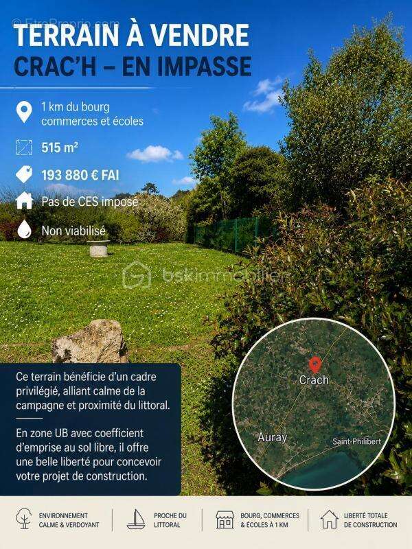 Terrain de 515m2 en impasse à Crac'h - 1km du bourg - photo 2