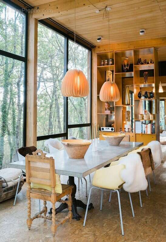 Auch property for sale Gers architect house eco home southwest France modern house with pool panoramic views Pyrenees contemporary design award winning architecture dining room - Maison à AUCH