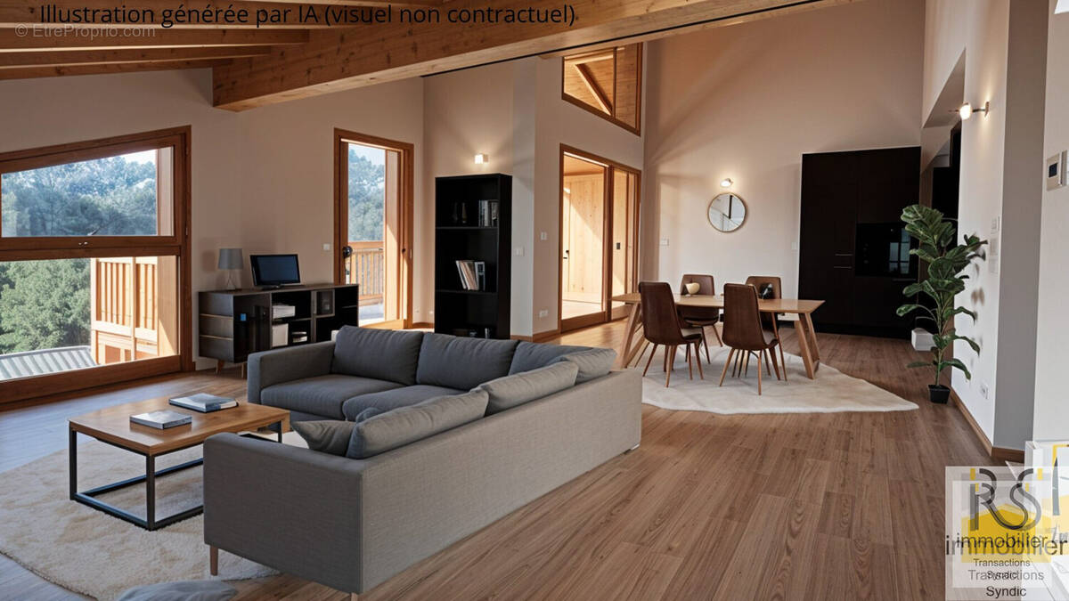 Visuel IA pièce de vie - Appartement à ARACHES-LA-FRASSE