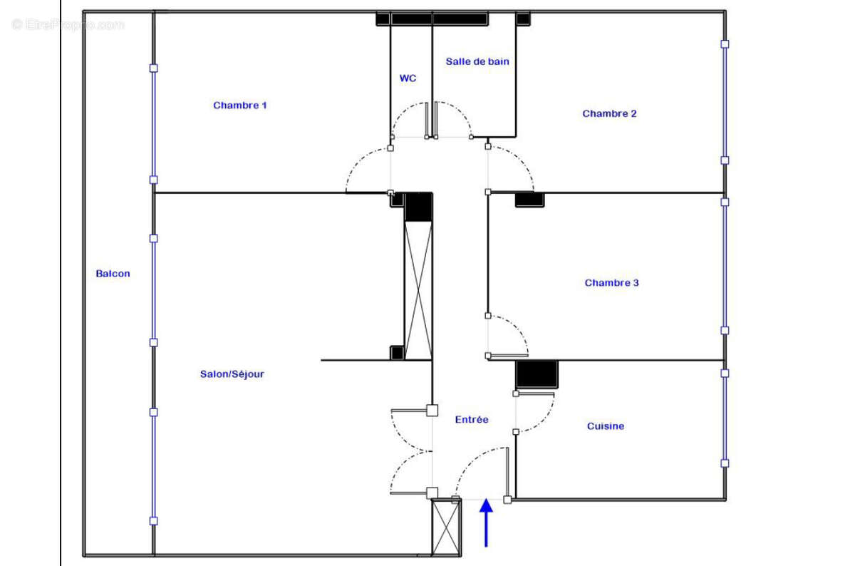 Gratte-Ciel T5 de 94 m2 avec balcon - photo 4