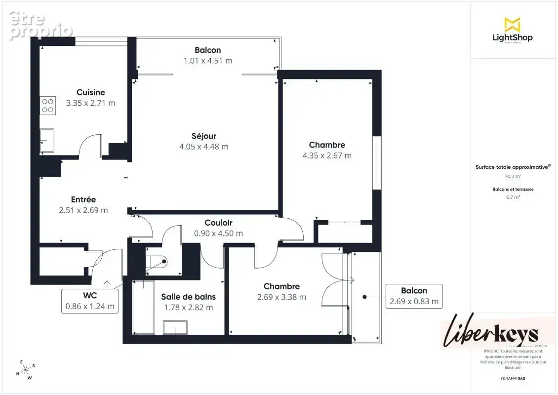Appartement T3 avec balcons et parking Saint-Herblain bourg - photo 10