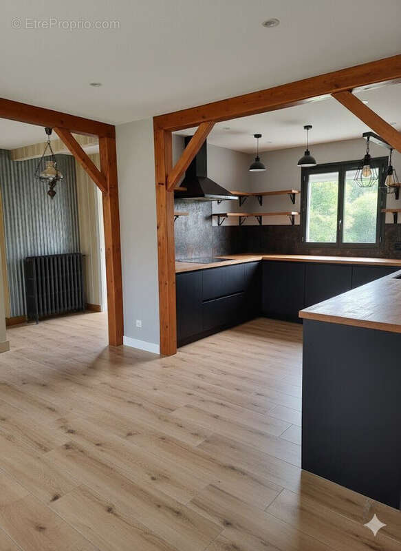 projection cuisine salle à manger - Maison à HERBIGNAC