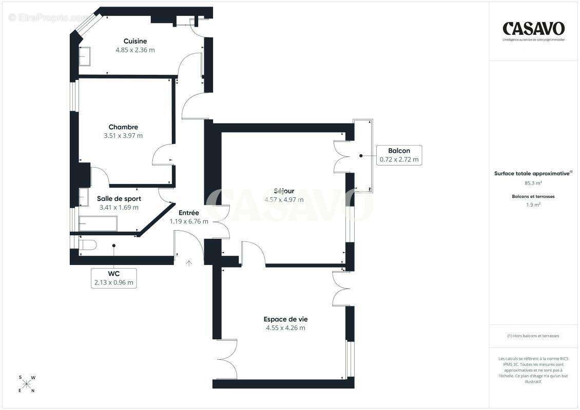 Vente Appartement 3 pièces de 86m² - 67000 Strasbourg - photo 14