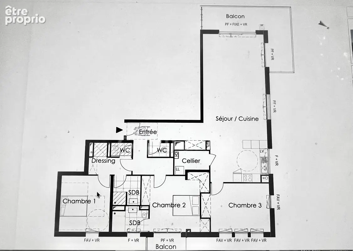 À vendre - wimille  - appartement neuf de standing - 126 m2 -  2 ème etage - 4 pièces - balcons - ascenseur - photo 3